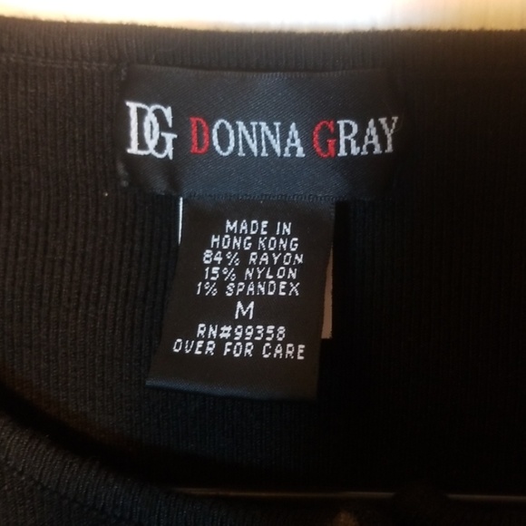 Donna Gray, size M. Black sweater w/crystal pieces - Picture 4 of 6